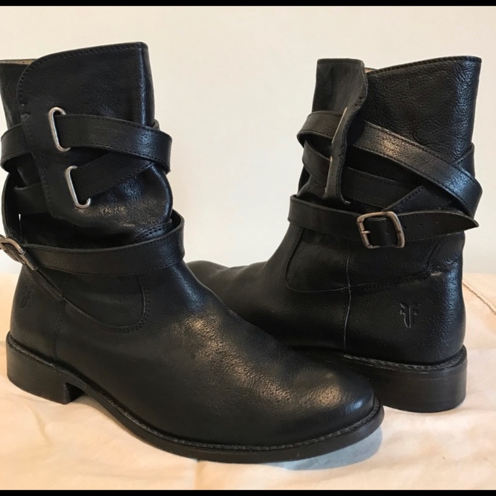 Frye Engineer-Style Black Boots